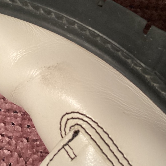 Coach Lorimer Leather Lace Up Combat Boots Cream White Size 8 - Picture 7 of 9